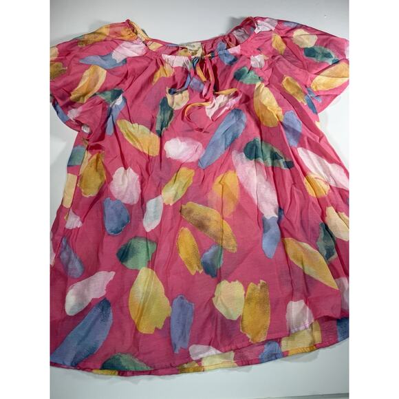 Perch By Blu Pepper Tops - Perch By Blu Pepper Pink Shirt Top Blouse Women's 1XL Colorful